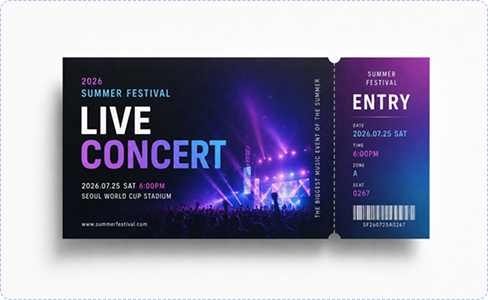 LIVE CONCERT 티켓 미싱 예시