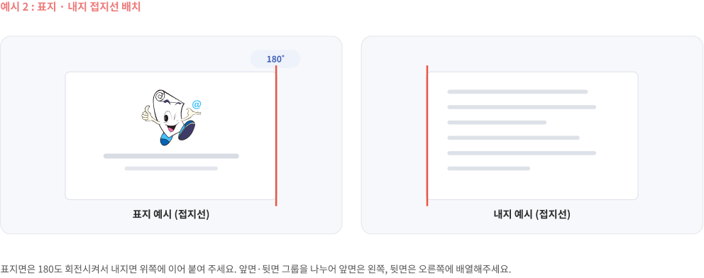 예시 2 - 표지·내지 접지선 배치