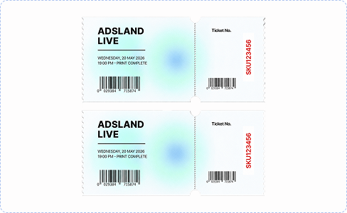 ADSLAND LIVE 티켓 넘버링 예시