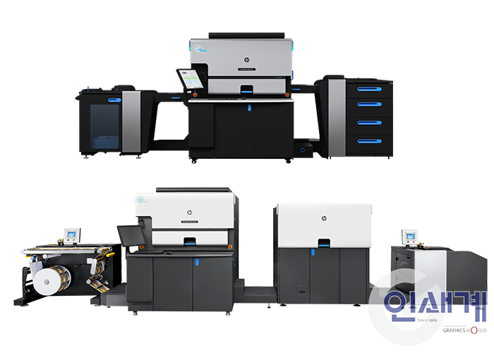 상단부터 HP 인디고 7K, HP 인디고 6K 디지털 인쇄기