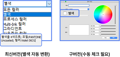 별색 CMYK로 변환